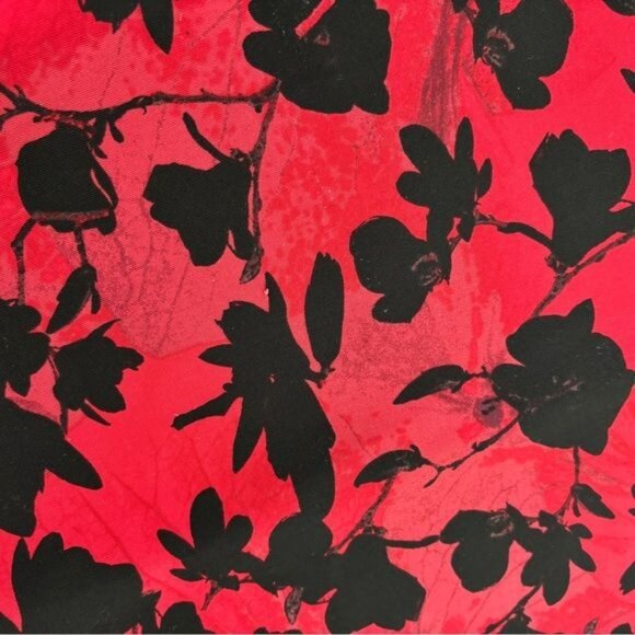 Thalia Sodi Skirt Extra Small Red Floral Stretch Whimsigoth Dark Academia Gothic - Picture 12 of 12